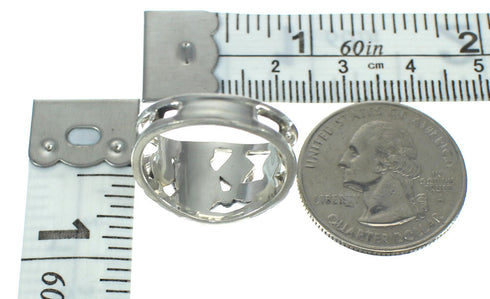 Silver Southwestern Turquoise Ring Size 8 YX92895